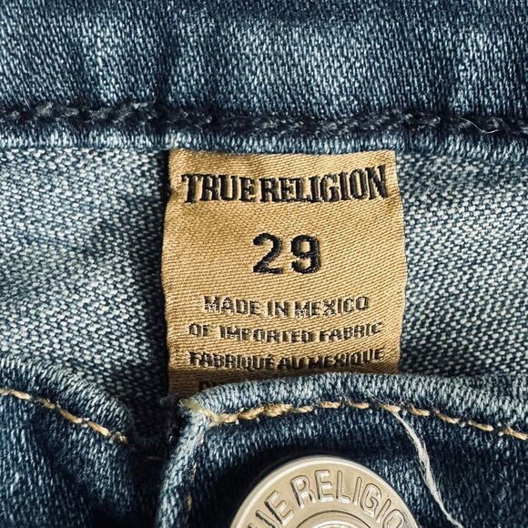 True Religion Halle Mid Rise Super Skinny Jeans 29 (31x30) Blue Stretch Womens - Picture 4 of 10